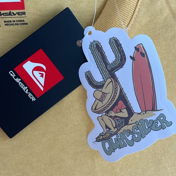 NWT Quiksilver Siesta Surf Tshirt with Sticker - Picture 4 of 9